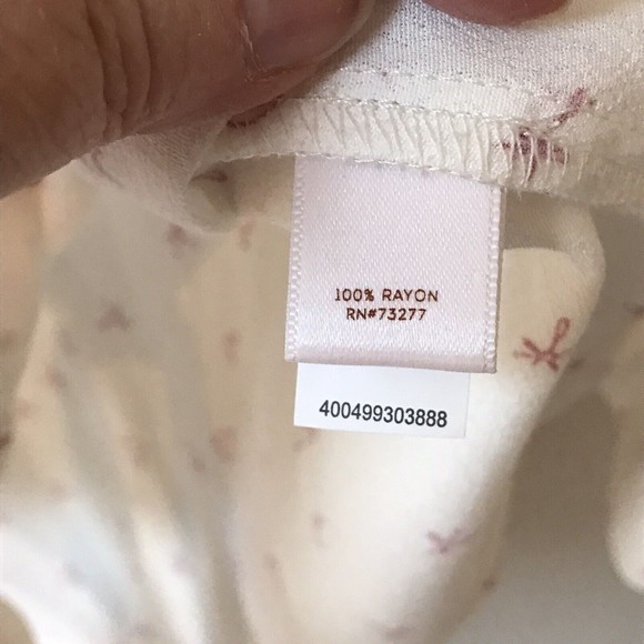 LC LAUREN CONRAD White & Pink Hi low Tie Front Blouse Top HEARTS Size Large - Picture 5 of 7